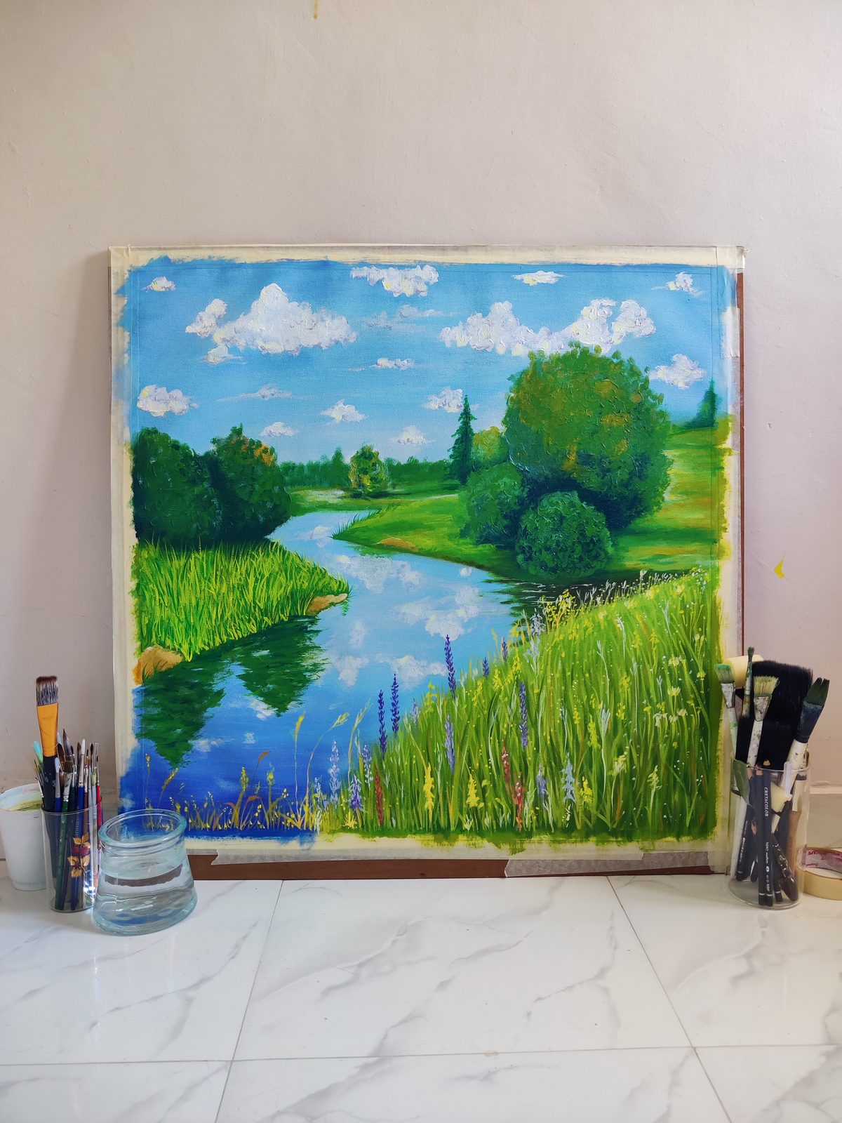 Canvas Painting 9 — original artwork at Paint Blue Sky studio